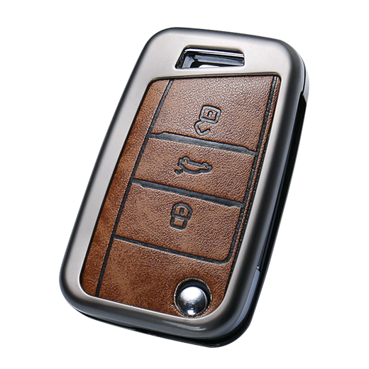Mangsu Gac Trumpchi Key Cover GS4 AIAN Automobil GS5 Schnalle GS3 Shell GS8 BAG GA4 High-End GA6 Frauen Ge3 Legende C-Stil [graue Leder-Hülle + Legierungsschale + Schlüsselbund]
