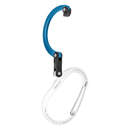 GEAR AID HEROCLIP carabiner and hook (large size) suitable for camping and backpacking blue