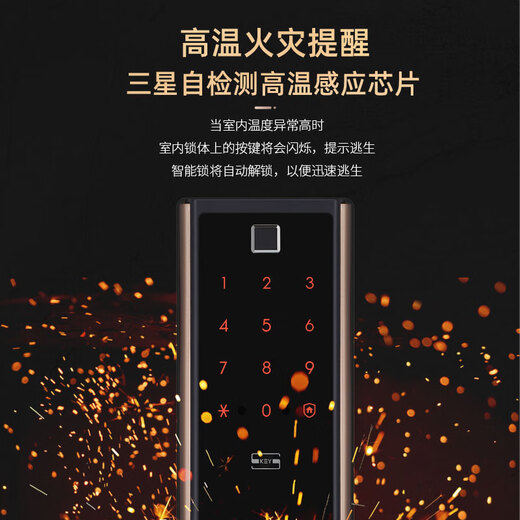 SAMSUNG【整机进口】三星智能门锁指纹锁SHP-DP728智能防盗门电子密码锁 原装进口DP739外开