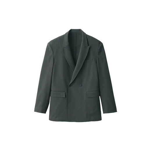 Muji (Muji) Herrenstrecke Doppelbrustjacke Herrenjacke Frühling und Herbststil Herrenanzug kleiner Anzug ad0v9a4s dunkelgrauer XL (180/104a)
