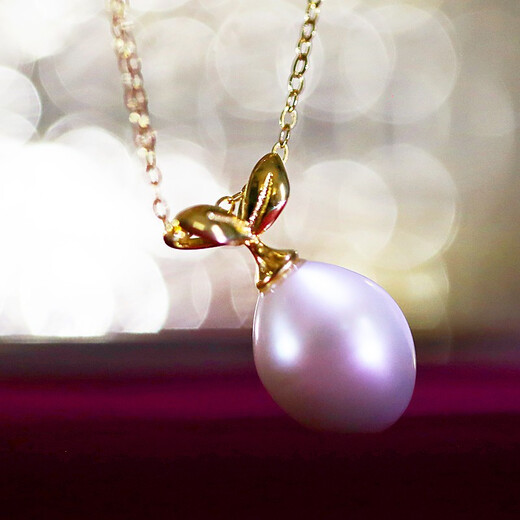 Yue Fei Jewelry Freshwater Pearl Pendant Sprout S925 Silver Water Drop Slightly Flawed 9-10mm High Light Pearl Single Pendant