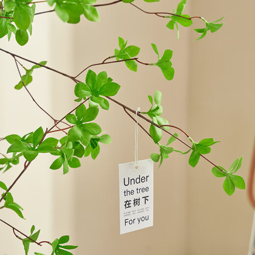 Flower e flow Nordic style horse drunken wood simulation green plant Japanese hanging clock plant decoration fake tree indoor living room floor-standing potted ornaments A model simulated hanging clock branches + small straight bottle