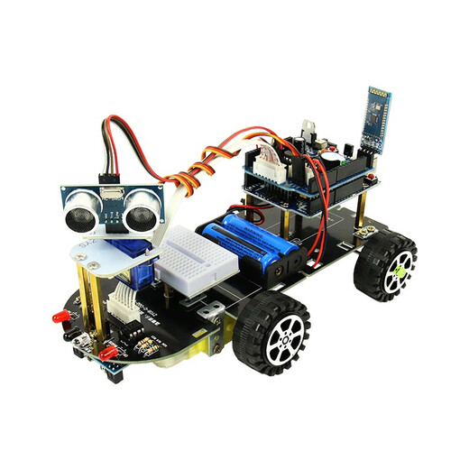 
Chuanglebo STM32 Smart Car STM32F103RCT6 Robot Kit Tracking Obstacle Avoid Remote Control Bluetooth Car Package One