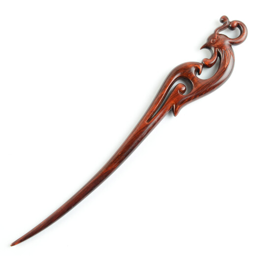 Meng Junchen small leaf rosewood phoenix hairpin for women retro style Hanfu bride costume headdress phoenix hairpin Valentine's Day gift