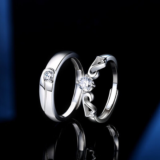 MZMZ platinum couple ring pt950 platinum moissanite engagement ring wedding ring Valentine's Day birthday gift for boyfriend and girlfriend light luxury model-Angel Wings Ring