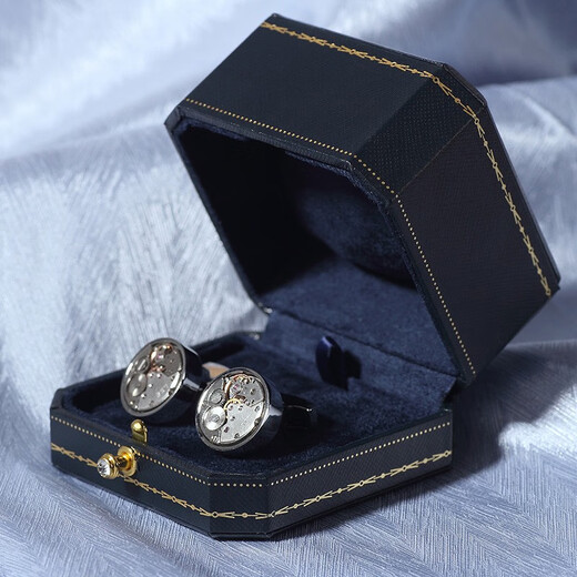William Milton Limited Time Runde mechanische Ausrüstung Manschette Verbindungen Herren-Hemdheizhülle Stollen anpassbare Geschenkbox Silber Runde Form