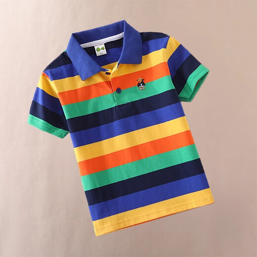 Ropa para niños Camiseta de manga corta Camiseta de verano para niños Camiseta de polo de rayas de solapa de solapa para niños nuevos de manga media