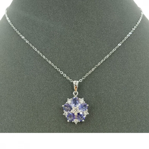 DL 1998 Fat Donglai same style tanzanite pendant 2024 new style silver plated platinum inlaid without chain without chain 925 silver