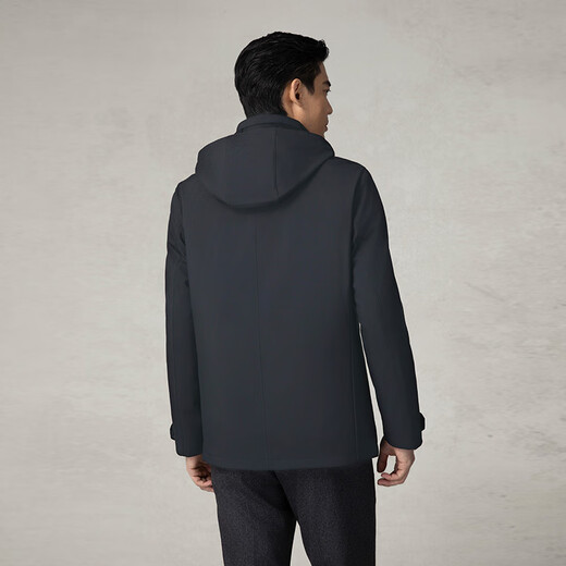 GORNIA men's zipper hooded windbreaker solid color commuter business casual standard version windbreaker jacket for men GBW22342288 black 2XL