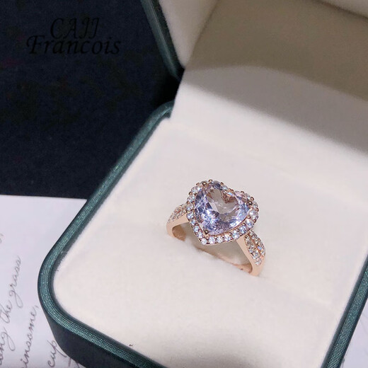 CAJJ Francois 3.0 carat amethyst ring for women, natural colored gemstone, jewelry gemstone, 925 silver inlay, size 13