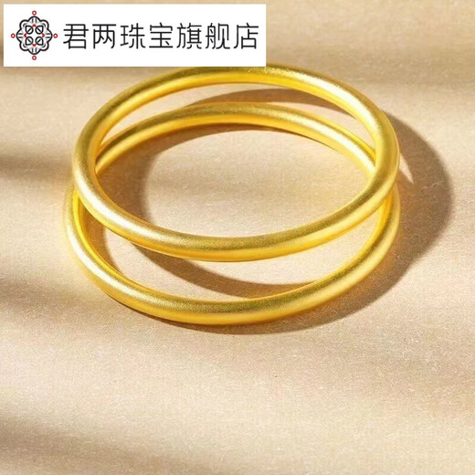 Jun Lianglao Phoenix 999 ancient method inheritance gold bracelet pure gold silver-covered solid ring bracelet wedding gift inheritance bracelet 54-55 including two generations of joy bracelet