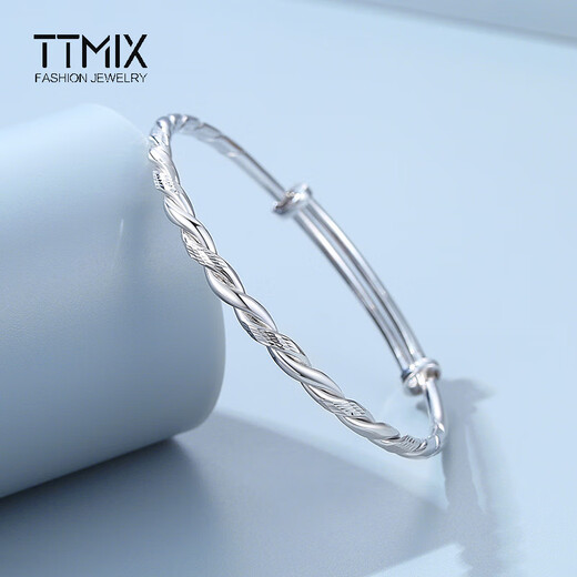 TTMIX women's platinum bracelet pt950 platinum bracelet twist bracelet adjustable 20.04g
