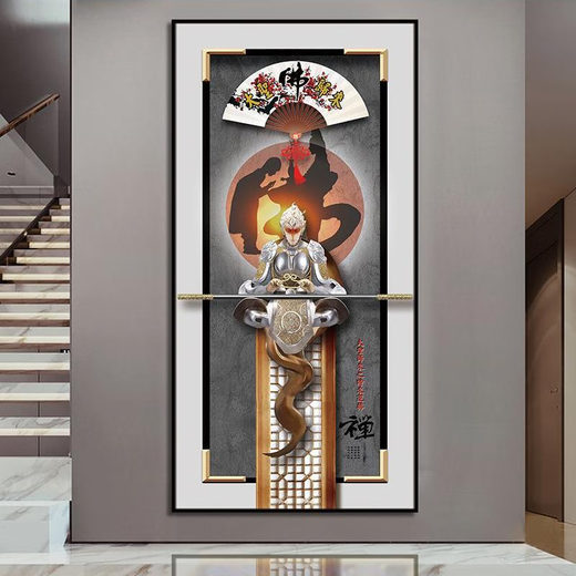 自粘玄关装饰画走廊过道竖版自粘贴画客厅超大壁画防水防潮墙贴画 自粘贴画699-黄金大道 小号宽60厘米高120厘米