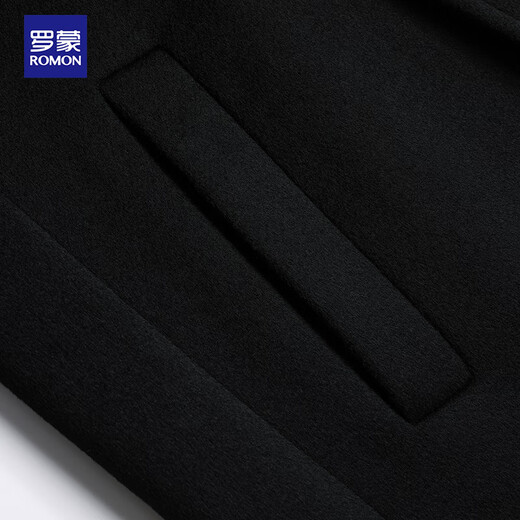 Romon long knee-length woolen coat for men, slim-fit autumn and winter casual mid-length woolen windbreaker jacket for men