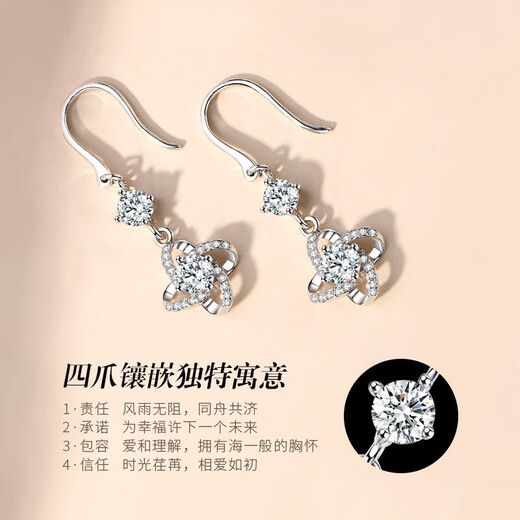 Crystal four-leaf clover earrings 99 pure silver earrings for women 2025 new earrings high-end birthday gifts for girls to give to their girlfriends