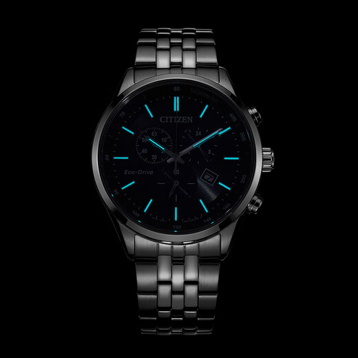 CITIZEN watch men's Japanese and Korean watch light kinetic energy day display three-eye timing steel belt business New Year gift AT2570-56L