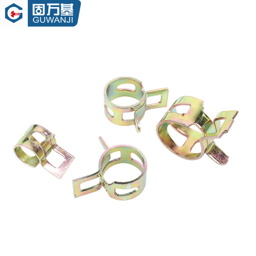 
Guwanji elastic clamp steel belt hoop spring steel clamp hand pinch hose water pipe oil hose manganese steel clamp Q673 color zinc 6.5x6x0.6 [50 pieces]