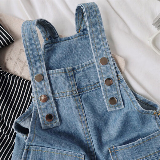 Weilai children's overalls summer new style girls' baby fashionable denim strap shorts little girl versatile casual pants children's strap shorts 100cm