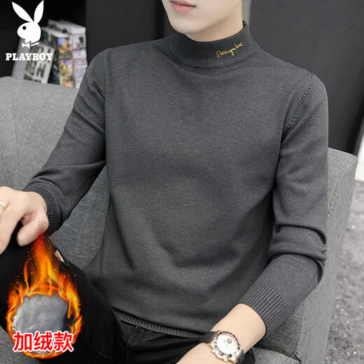 Playboy (PLAYBOY) sweater men's half turtleneck jacket men's winter sweater men's base warm men's line clothes