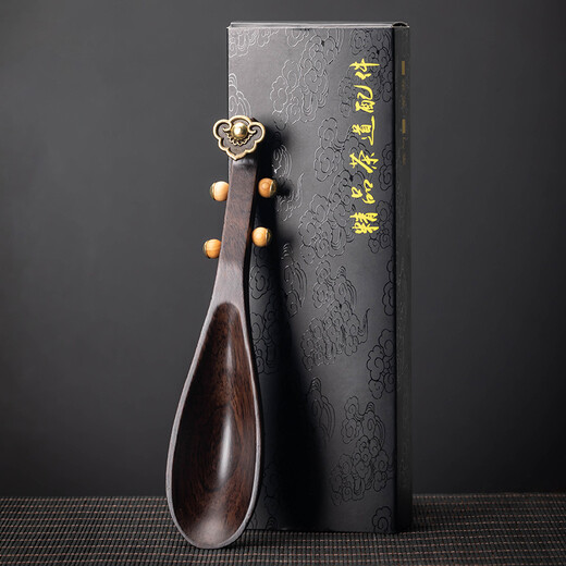 Porcelain brand tea tea set (cipaiming teaset) Porcelain brand tea ebony tea spoon tea spoon tea set accessories household tea tea spoon ebony <Pipa> tea spoon