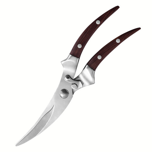 LAIMUJING Küchenschere, Haushalts-Hühnerknochenschere, Edelstahl-Lebensmittelschere, leistungsstarke Nahrungsergänzungsschere, Knochenschere, Küchenutensilien, Rosenholzgriff-Upgrade