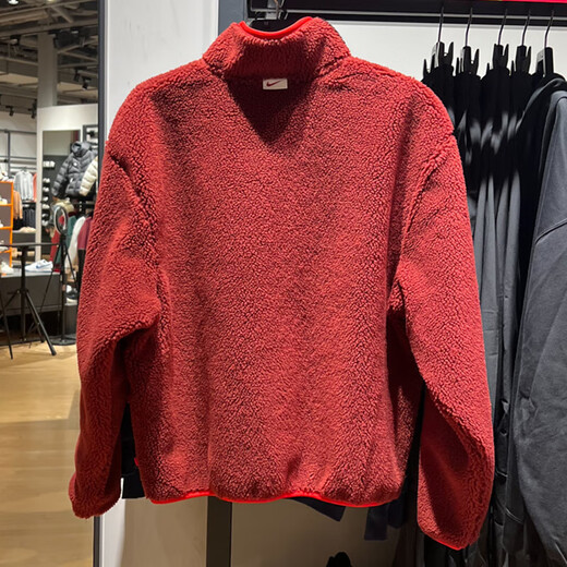 Chaqueta NIKE para hombre 2025 Otoño e Invierno nueva ropa deportiva Polar chaqueta cálida con cuello levantado FZ6194-677 rojo Año Nuevo modelo 2XL