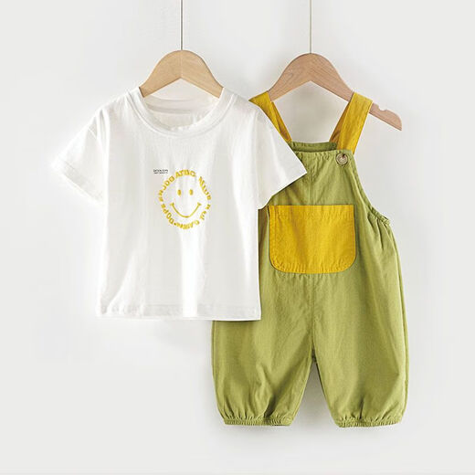Schwarze Marke Baby Overalls Summer Day Säugling und Kinder Hosen Jungen und Mädchen Kinder gekürzt Hosen Mode neue Stil Kinder grün atmungsaktiv 80 cm