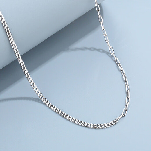 TTMIX platinum cross chain women's necklace PT950 platinum riding whip double plain chain 8.3-8.5g 48+2cm thick 2.0mm