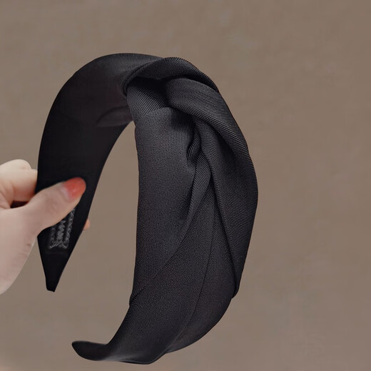 Biyun Korean hairbands for women, high-end hair accessories, pressed hair bundles, retro Hong Kong style wide-brimmed face-showing small headbands, age-reducing hairpins, versatile black