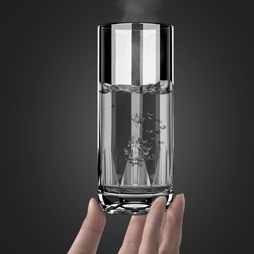 Songyu high-end living room home water glass crystal glass set European style drinking milk thickened tea cup high-end single layer octagonal bottom straight cup 6 pieces + cup holder