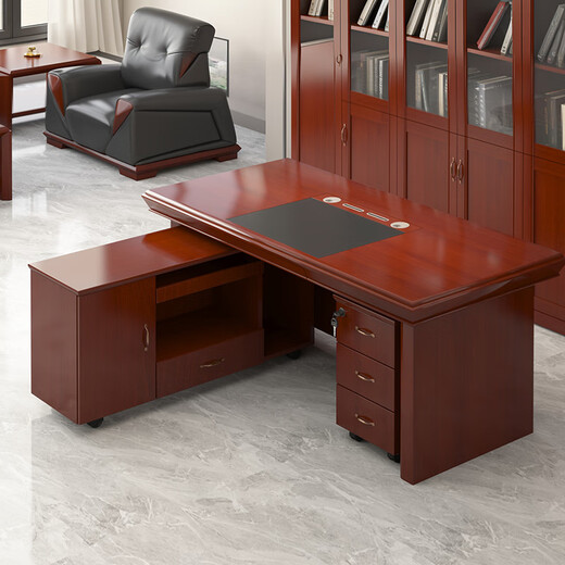 Shenglaite paint desk executive desk manager supervisor desk and chair office boss desk 1.6m including side cabinet activity cabinet