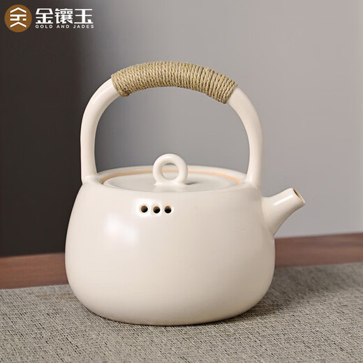Gold inlaid jade star Tian Xuning's same teapot electric ceramic stove open fire boiling water steaming pot ceramic tea maker medium and large size