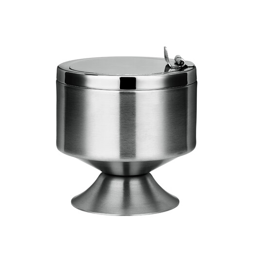 B&y new ashtray for home use, stainless steel ashtray with lid and feet, creative home living room, personalized trendy office ashtray with lid, feet, anti-fly ash BY244 original color