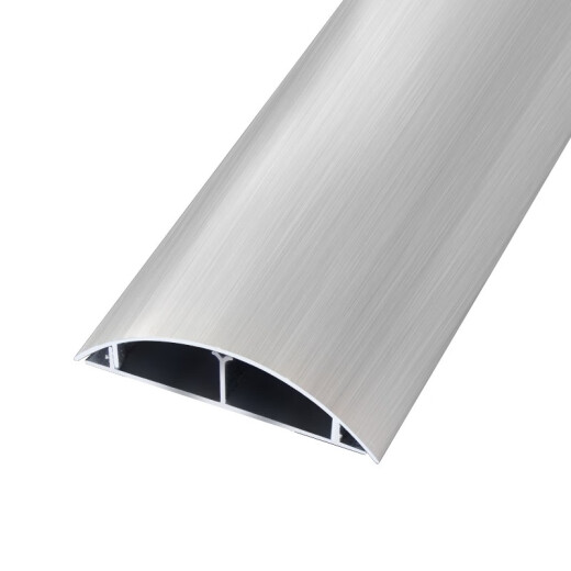 Resistant semi-circular ground wire trough aluminum alloy slide-type curved floor thickened anti-step and anti-step surface surface-mounted wire trough artifact aluminum alloy-Silver [No. 3]