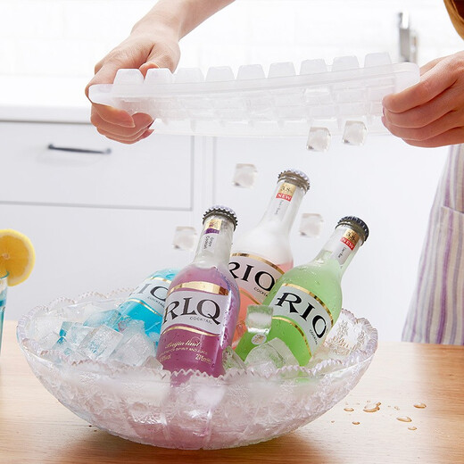 All-purpose ice cube box ice box plastic homemade ice tray mold frozen ice cube box ice mold 4 layers 144 grids with ice shovel buckle cover