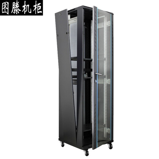 图滕机柜图滕 网络服务器机柜22u19英寸加厚1.2米功放加深安防电脑监控机柜32U1.6米36U1.8米42U2米TS玻璃 600*600*1.4米 TS.6627 现货黑色前钢化玻璃后网孔门