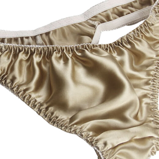 Jiya Fusan Silk Silk Men's Simple Mid-WoT-WAIT Sexy-pant