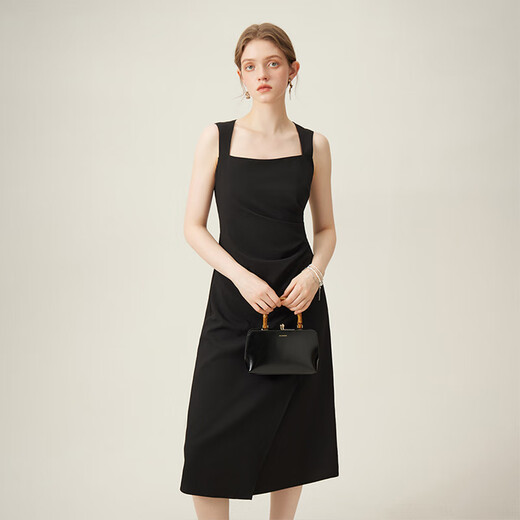 Fan Silan French temperament fashionable design sleeveless dress for women in summer 2024 new 24FS12128 temperament black XL