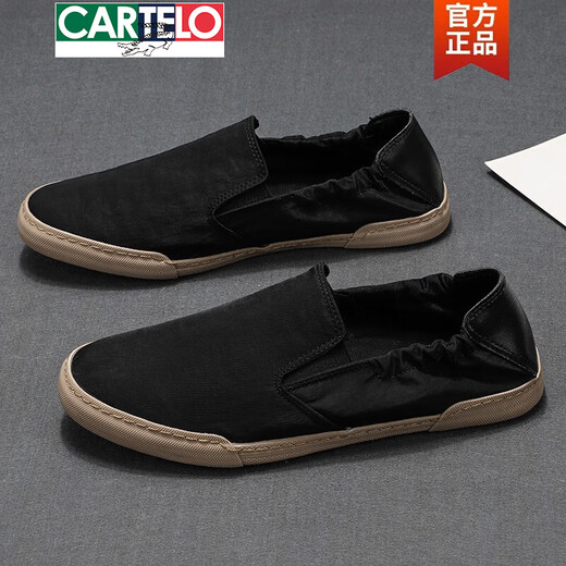 
CARTELO Summer New Breathable Cloth Shoes Casual Trendy Shoes Spring All-match Canvas Shoes Men's One-Pin Cloth Shoes Light Trendy Shoes Khaki 38