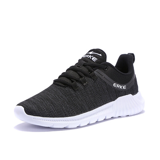 Hongxing Erke Men's Casual Running Shoes Wear-resistant and Non-slip Men's Running Shoes 11118203085 Black/White 41