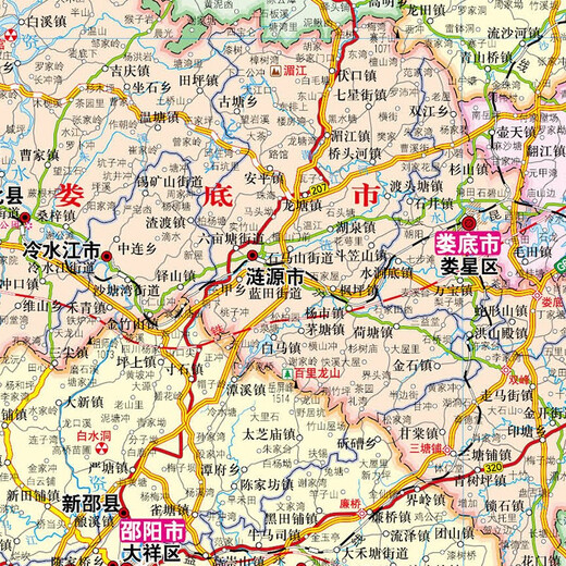 2025年新 湖南省地图 1068*749毫米 纸质墙贴 政区地形交通图