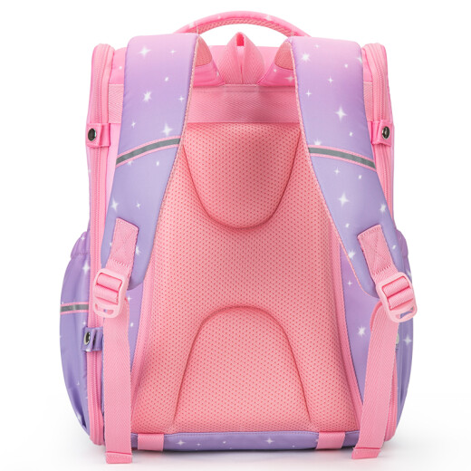 Kara Sheep boys and girls children's burden-reducing colorful antibacterial all-in-one can be opened and cleaned backpack CX2500 pink starry sky