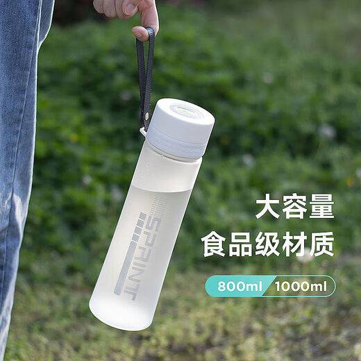 Casino Copa de agua de gran capacidad para hombres y mujeres de verano Estudiantes Portas deportivas portátiles para copa de plástico a prueba de otoño y alta temperatura de alta temperatura 695 ml de blanco mate