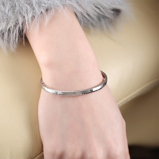 Xizhao Jewelry Platinum Diamond Bracelet PT950 Platinum Bracelet Women's Snap Gear Rice-shaped Flower Bracelet 10.36g Circle No. 55 Shipped in 1-10 working days