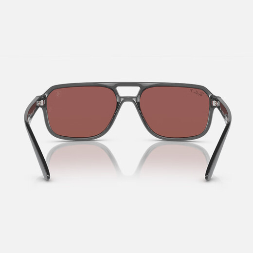 雷朋(RayBan)太阳镜 时尚高级潮流多边形双梁偏光墨镜0RB4414M 691H2 透明灰框紫偏光镜片 （4414）