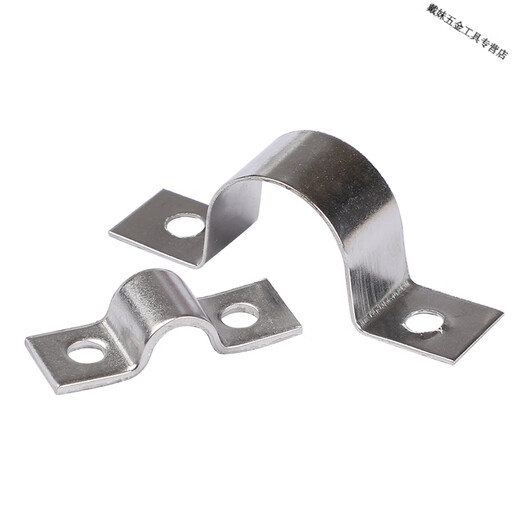 JPHZNB304 stainless steel thickened riding card U-shaped pipe clamp single and double-sided pipe clamp bracket hoop water pipe ohm fixed buckle 25 (5 pieces) suitable for pipe outer diameter 25mm