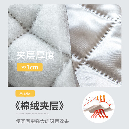 隔音窗帘超强隔音马路吸音超厚消音降噪2023新款静音卧室全遮 素静灰色 挂钩宽3527高1片可改短