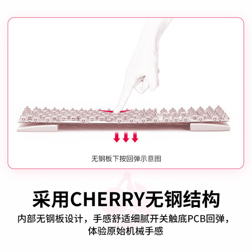 CHERRY Cherry MX3.0S mechanical keyboard Gaming keyboard E-sports keyboard Office computer keyboard RGB mixed light keyboard Alloy shell No steel structure White red shaft