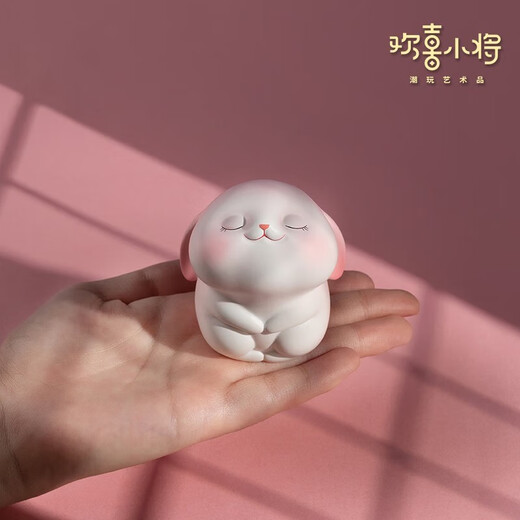 铜师傅欢喜兔一对 潮玩艺术品 生肖兔 手办 情人礼物桌面摆件工艺礼品 欢喜如意兔