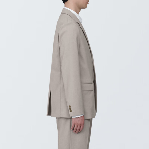 无印良品（MUJI）男式 易打理 弹力 夹克男士外套男款春秋款 西装小西服AD0V0A4S 浅灰棕色 XL (180/104A)